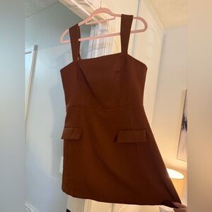 Brown Romper Mini Dress